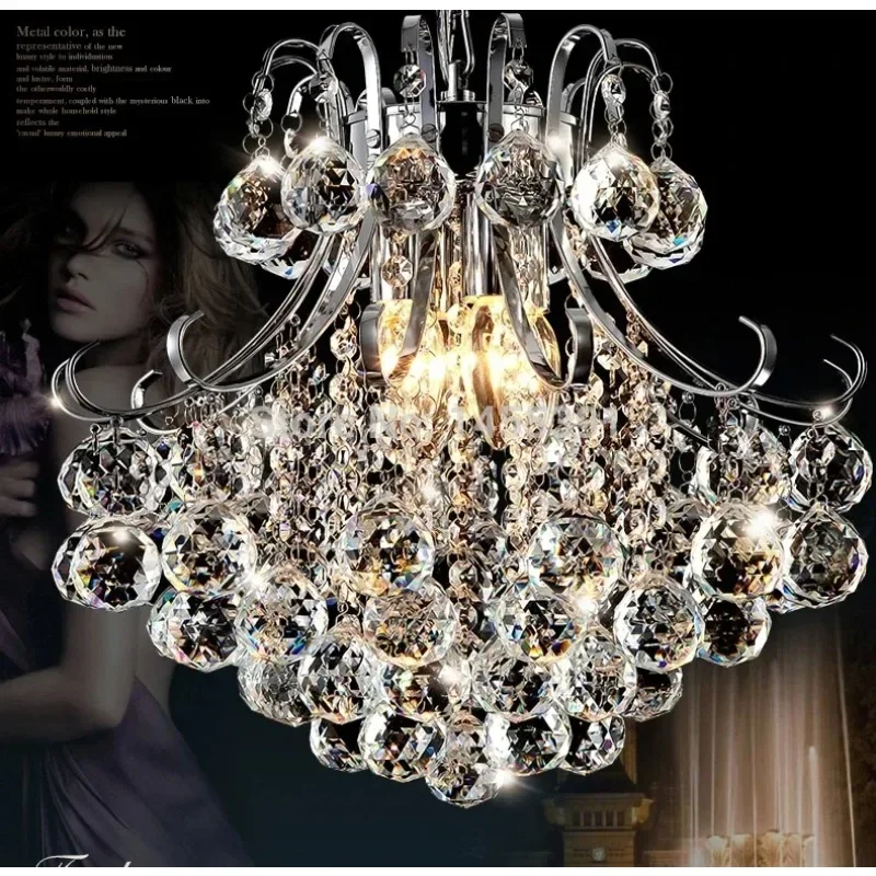 

Top K9 Crystal Hot D40cmxH41cm Luxury North European Chandelier Light Hotel Hall Living Room Dining Room AC 110-240V