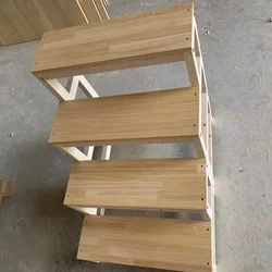 Solid wood ladder stool dual-purpose  stool solid wood staircase climbing ladder 4/3 step  household