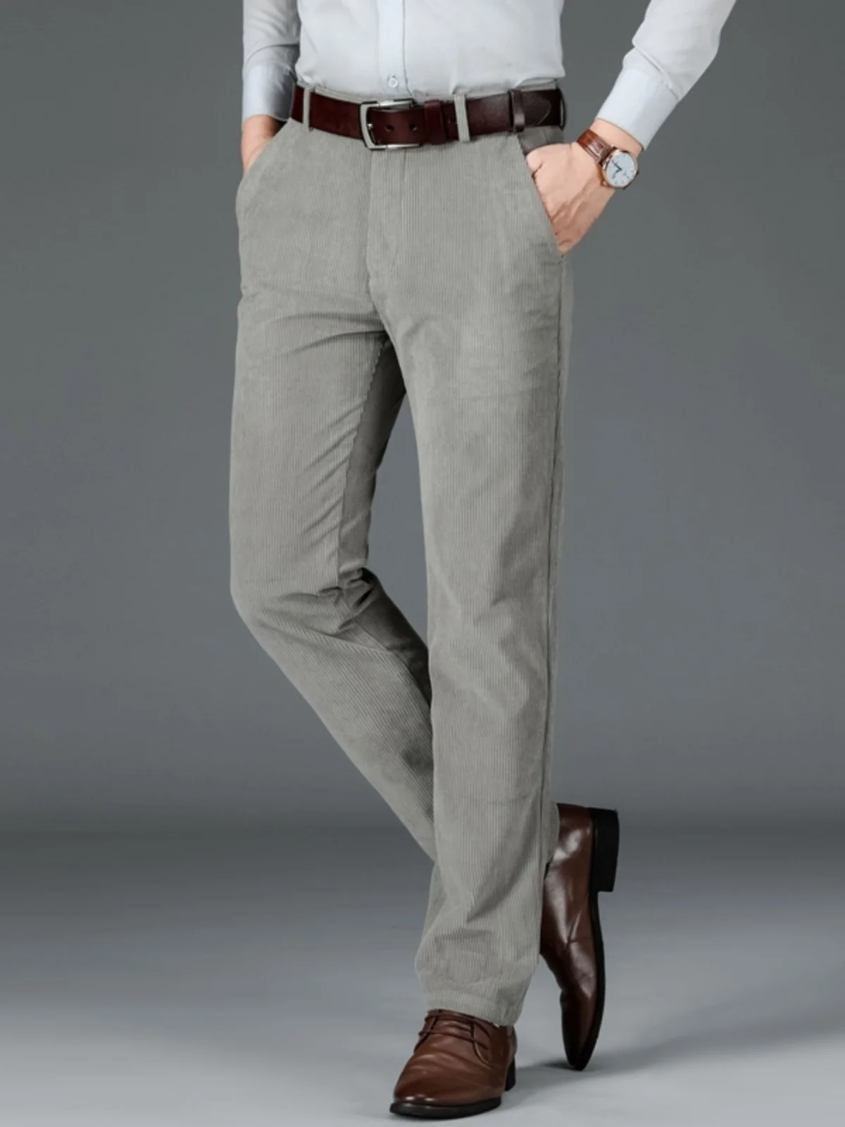 

Men's Corduroy Casual Pants Spring Autumn Straight Leg Pants Mid-aged Dad Sle Comfortable Loose Fit Faionable Urban Wear