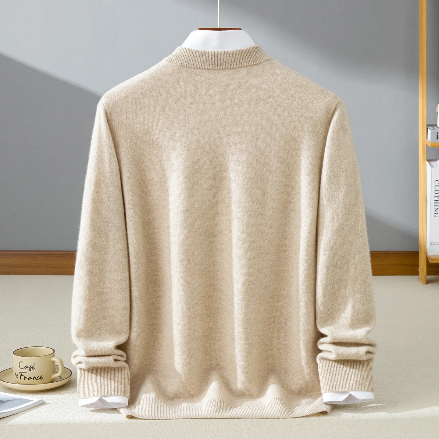 High quality 100% cashmere men's pullover casual solid knit sweater luxury Pull Tops trendy men's streetwear round neck Jumper