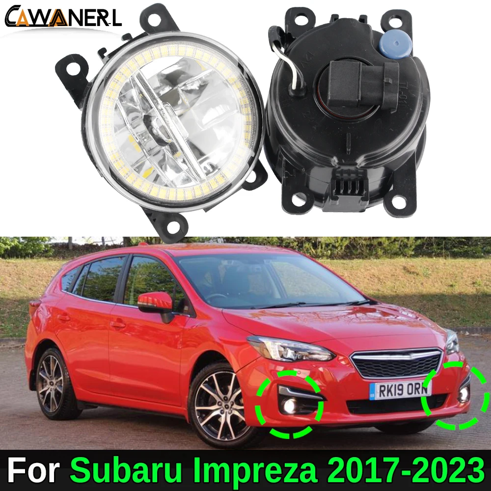 

Car Canbus LED Fog Light Assembly For Subaru Impreza 2017-2023 30W H11 Fog Lamp with Angel Eye Daylight DRL 2 Pieces