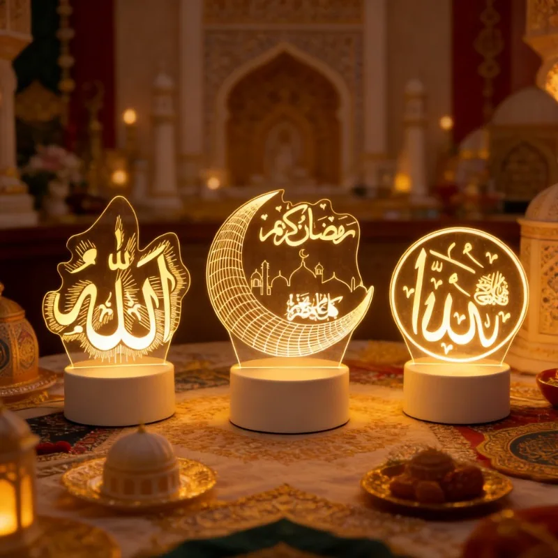 

Новинка! 3D-светильник «Лунный замок» из акрила со светодиодами для праздника Ид Мубарак, исламские мусульманские товары для вечеринок, украшение для дома на Рамадан 2026