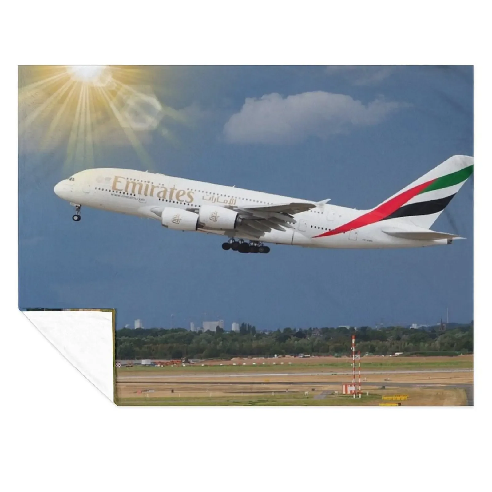Emirates airplane Throw Blanket for sofa heavy to sleep Shaggy For Sofa Thin Blankets