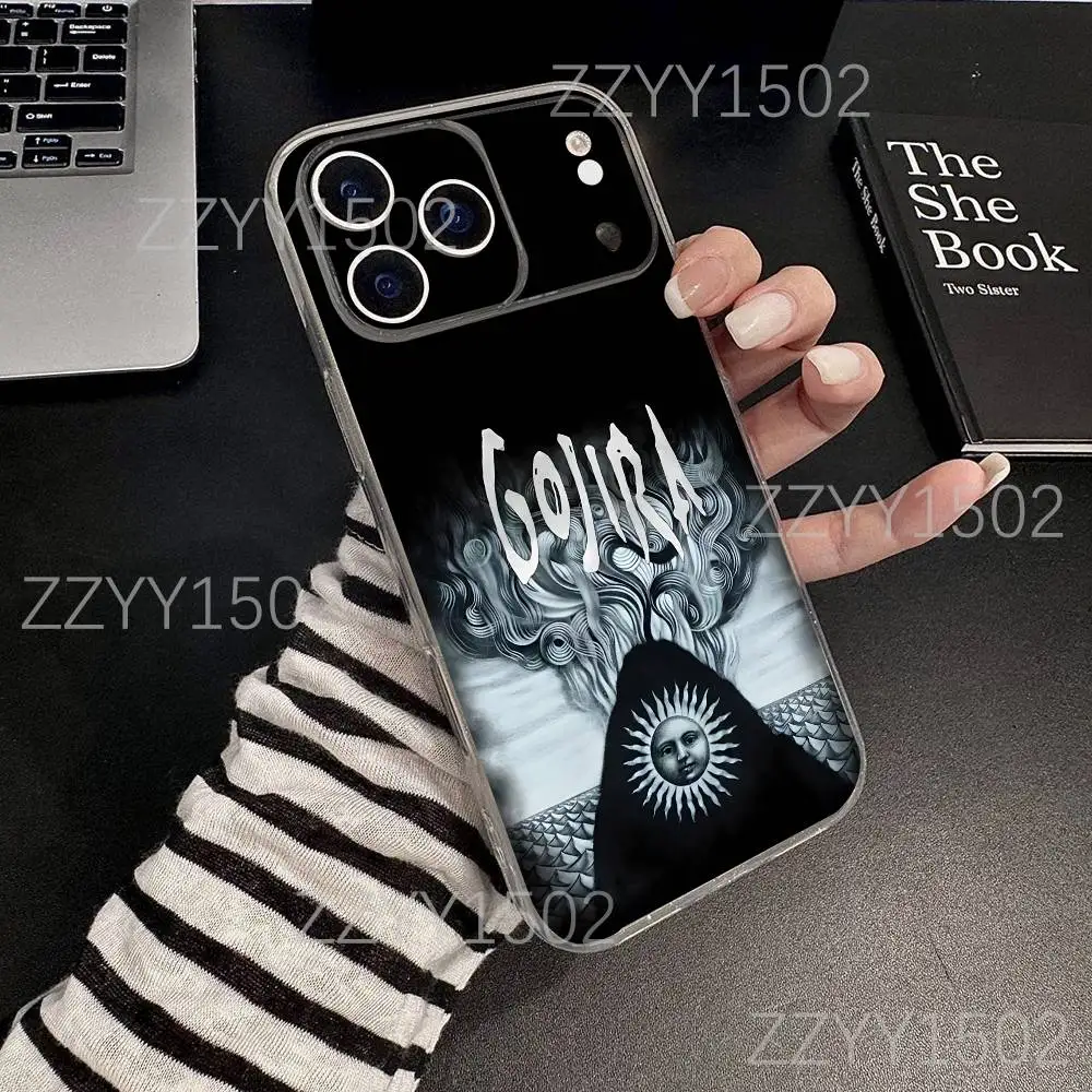 Coque de téléphone Band G-GojiraS Mea Culpa pour iPhone 17,16,15,14,13,12,11 Pro,Max,Plus,X,XS,XR,SE4,E Mini, transparente et souple