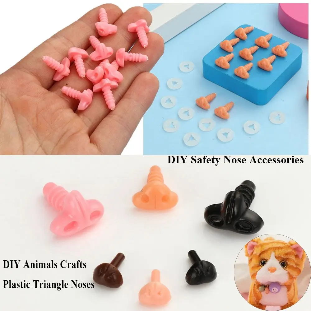 10pcs Plastic  Bear Buttons Triangle Nose  Noses Safety Parts Dolls Accessories