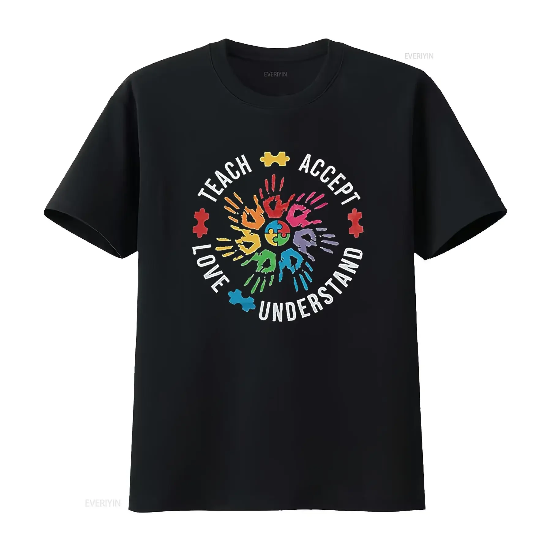 Kind and Inspiring Print T Shirt Special Education Comfortable Womens with s vintage Washed Unisex Soft Breathable homme