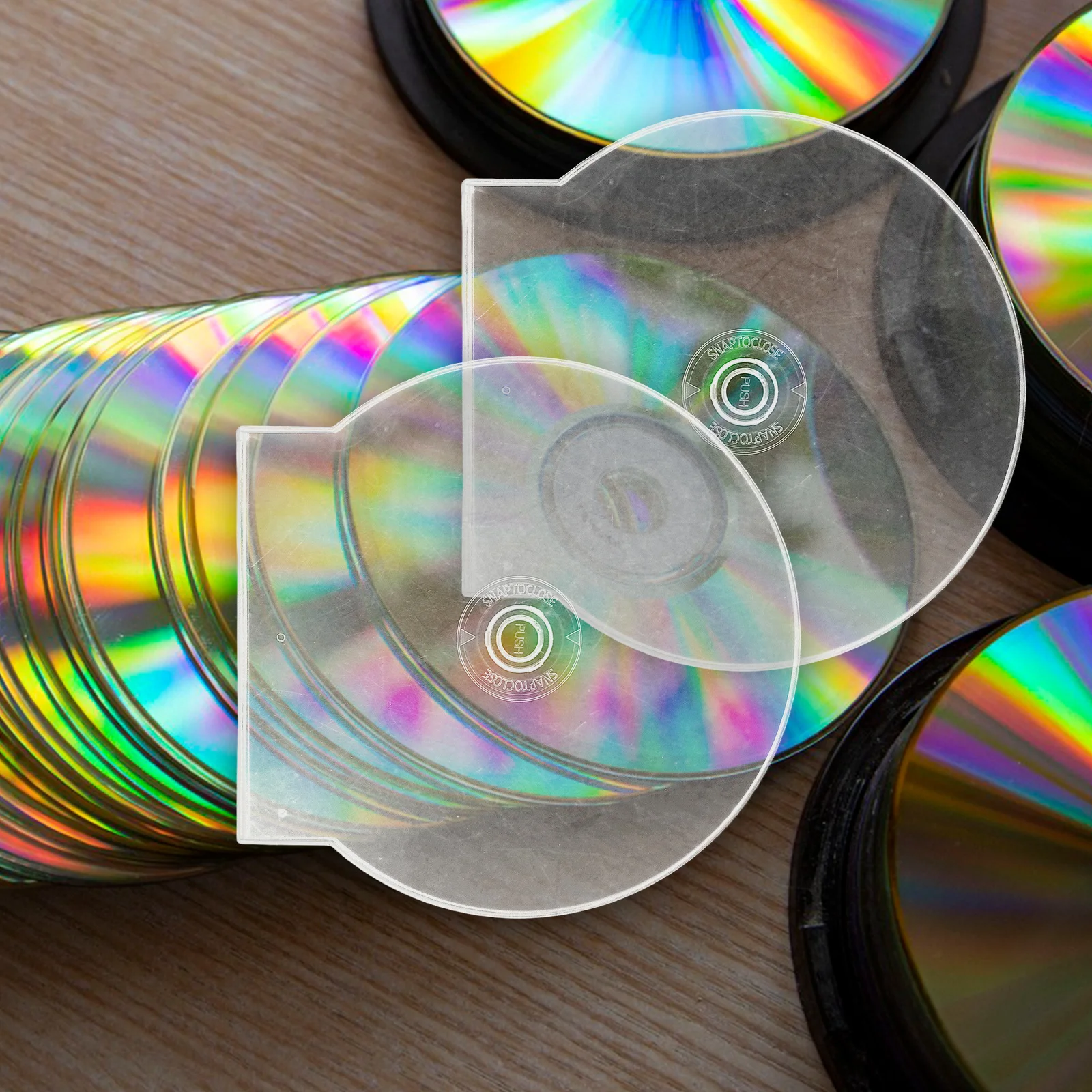 

20Pcs Unique Clam Shell Disc Holder Modern White Transparent Design for Cd Dvd Storage Protection and Organization