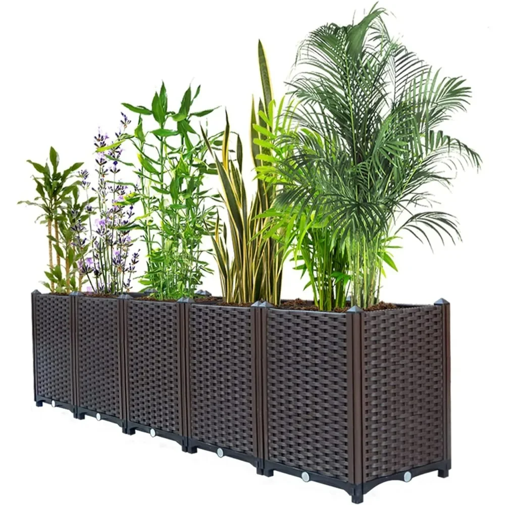 Large Planters for Outdoor Plants Raised Garden Bed Boxes, Raised Plant Pots Perfect for Garden Patio Balcony Deck to Planting