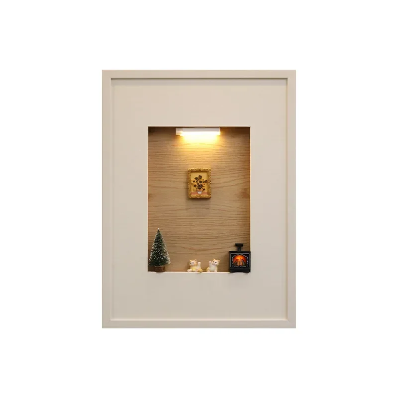 Vertical meter box decorative painting, which can be magnetically attracted to the white frame