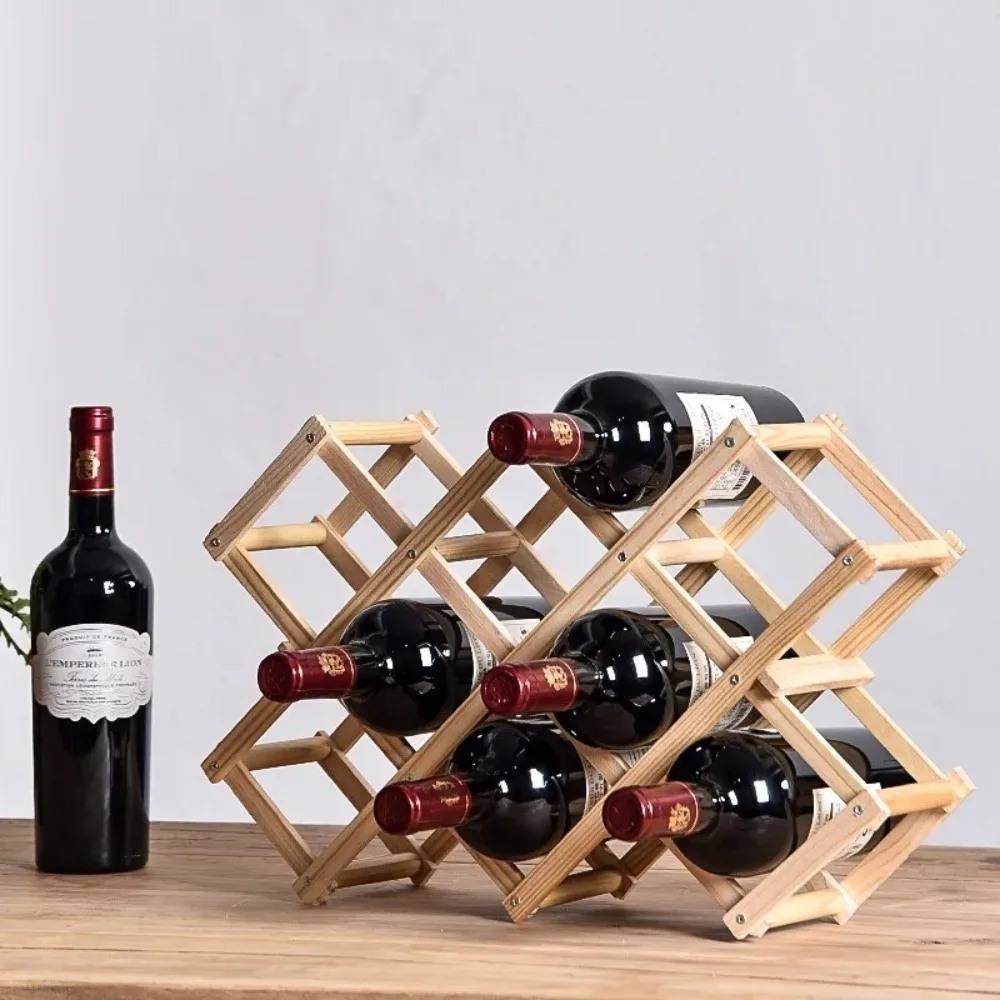 1Pcs Stackable Wine Storage Shelves Bottles Wooden Wine Shelves Home Bar Utensils Wine Cabinets Bar Tools