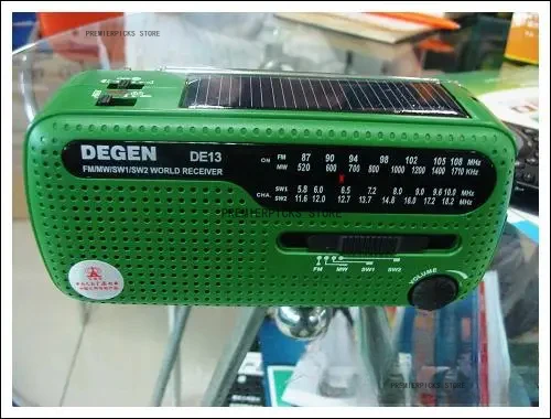 

DEG-EN DE13 FM AM SW Radio Crank Dynamo Solar Power Emergency Retro Radio A0798A World Receiver Portable Radio