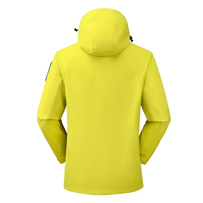 HDIRXG Unisex Waterproof Hiking Jacket Outdoor Camping Windproof Coat Lightweight Breathable Raincoat With Detachable Hood