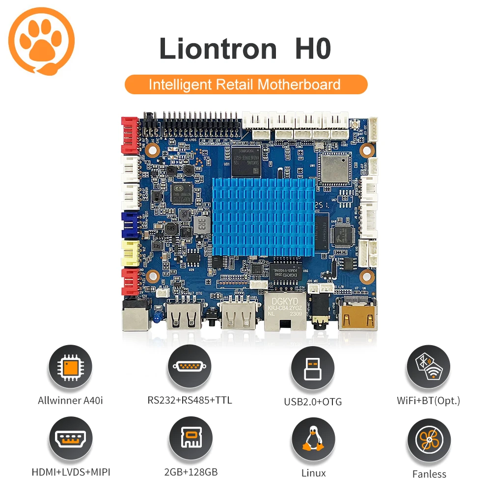 Liontron 2GB RAM Allwinner A40i WiFi+BT Ethernet LAN Mini PC Open Source Development Board Single Board Computer Andriod Linux