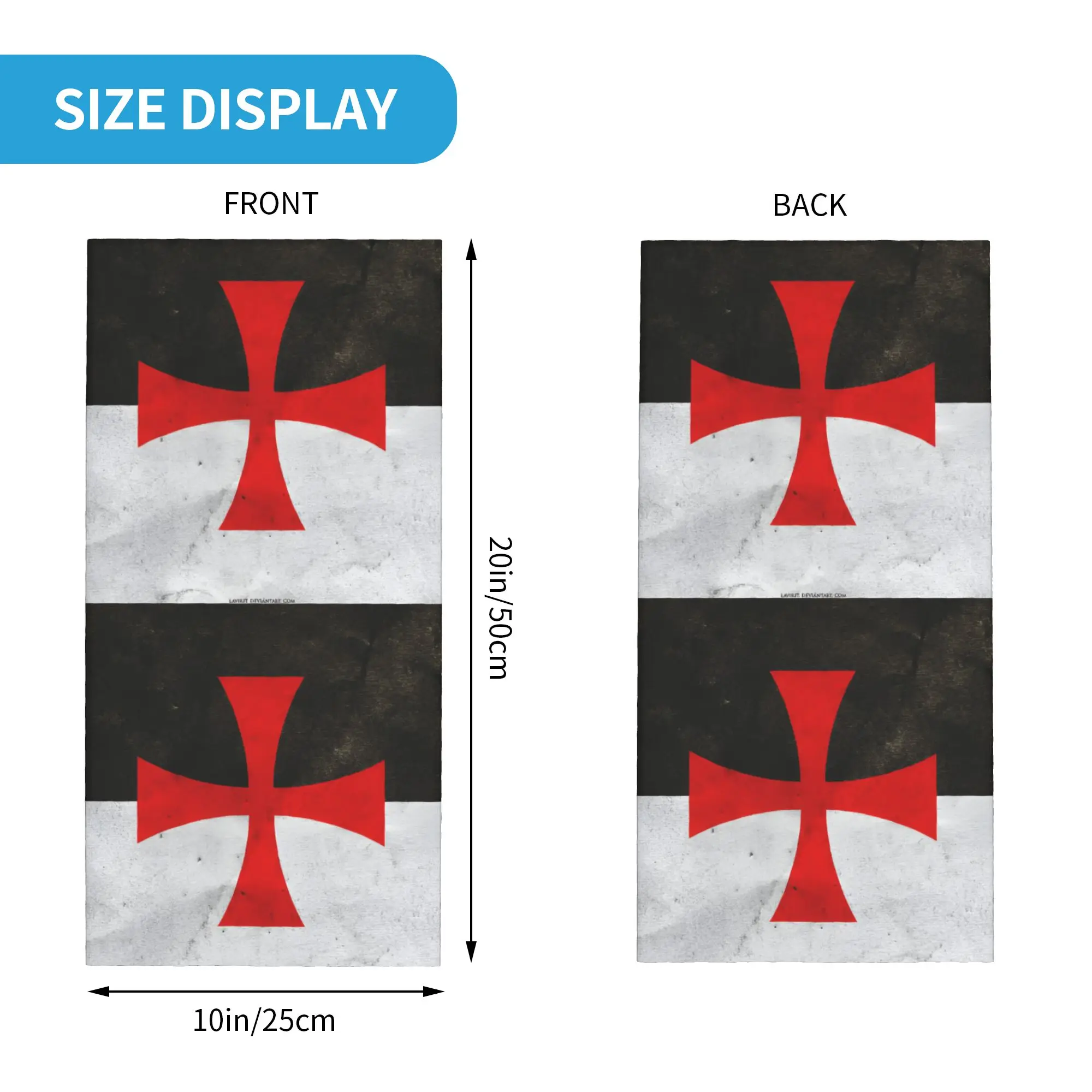 Flag of the Knights Templar Neck Gaiter Men Women UV Face Shield Winter  Bandana Scarf for Ski