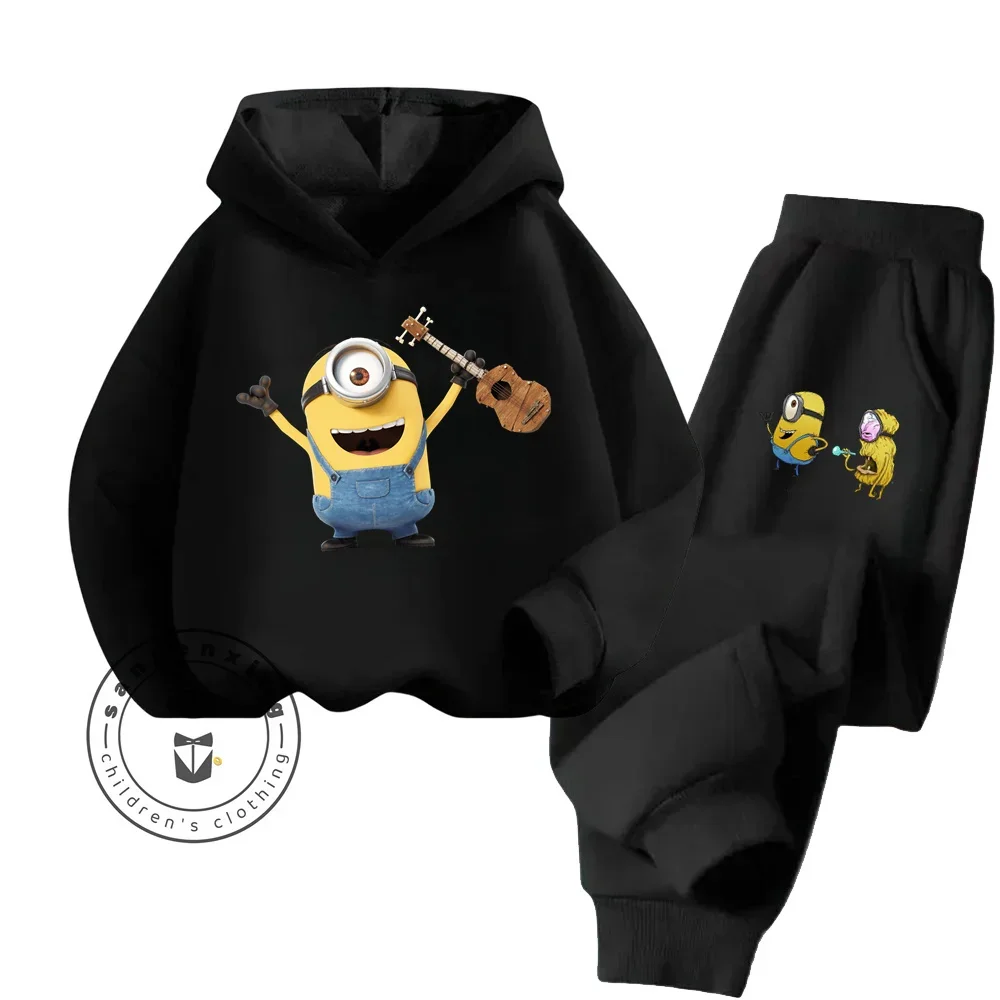 2024 Chic Choice Cool and Stylish Minions Cartoon Long Sleeve Suitable for the Young and Young at Heart Children Hoodie Set