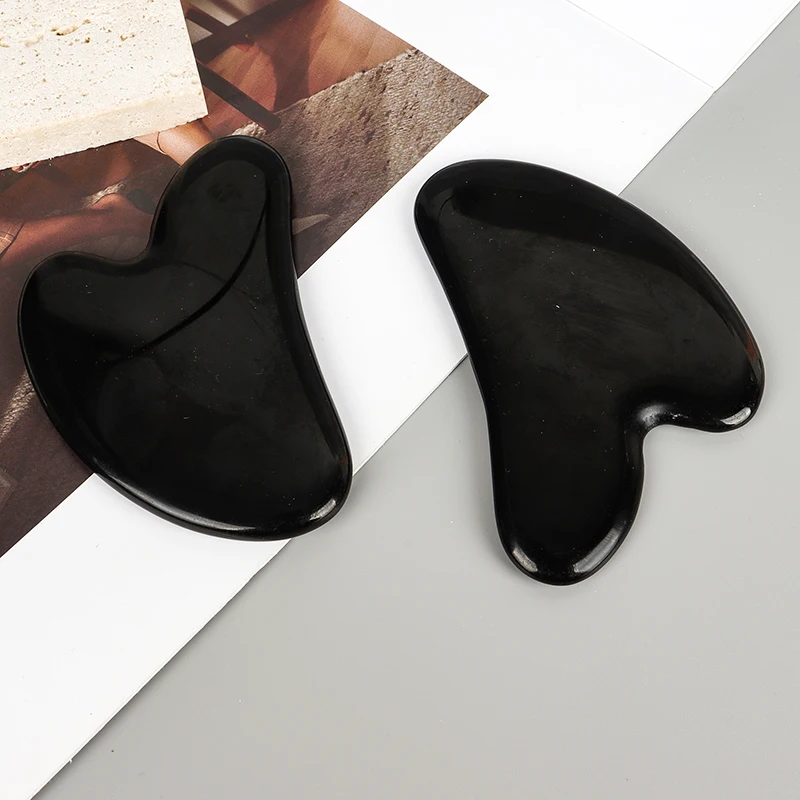 Black Obsidian Face Gua Sha Facial Tool Skin Care Massage Body Natural Jade Stone Guasha Massager Health Beauty Product