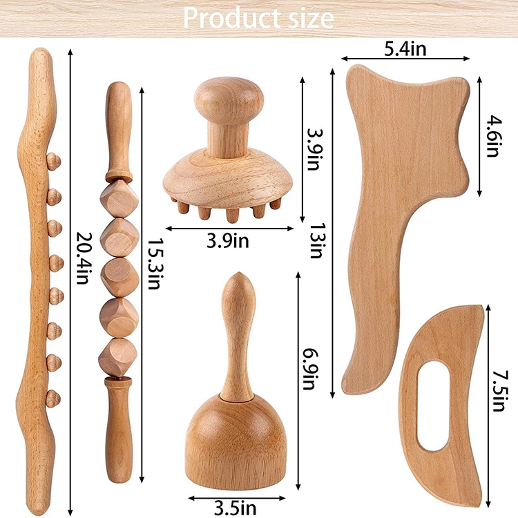 New Product 2022 Wood Therapy Tools Massage Set Massage Therapy Wood Wooden Massage Roller