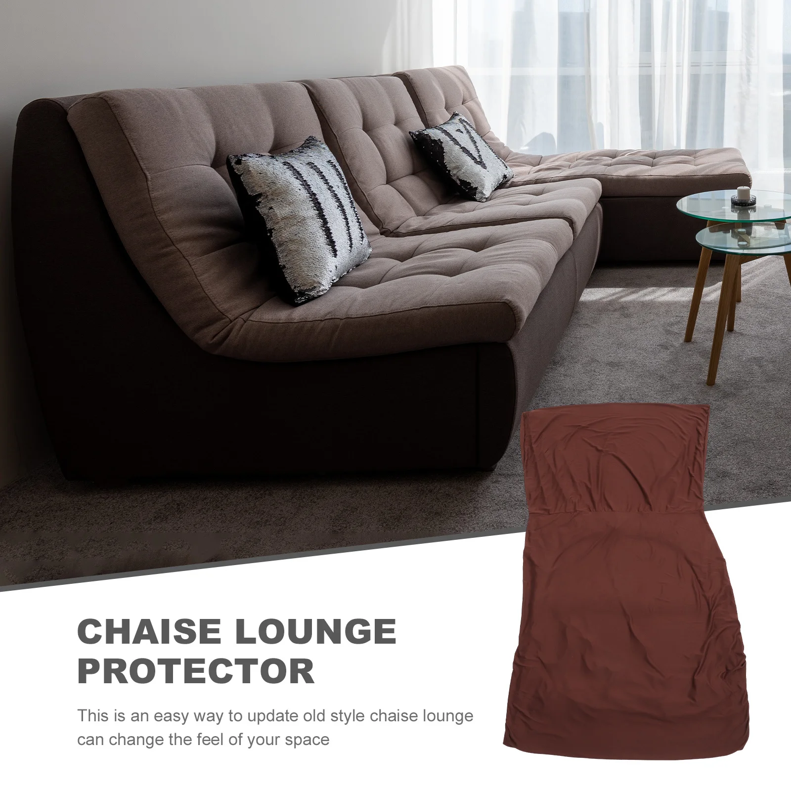 

High Stretch Chaise Lounge Slipcover Protector Cover Wrinkle Resistant Furniture Cover for Living Room Hotel Chaise Lounge Coat