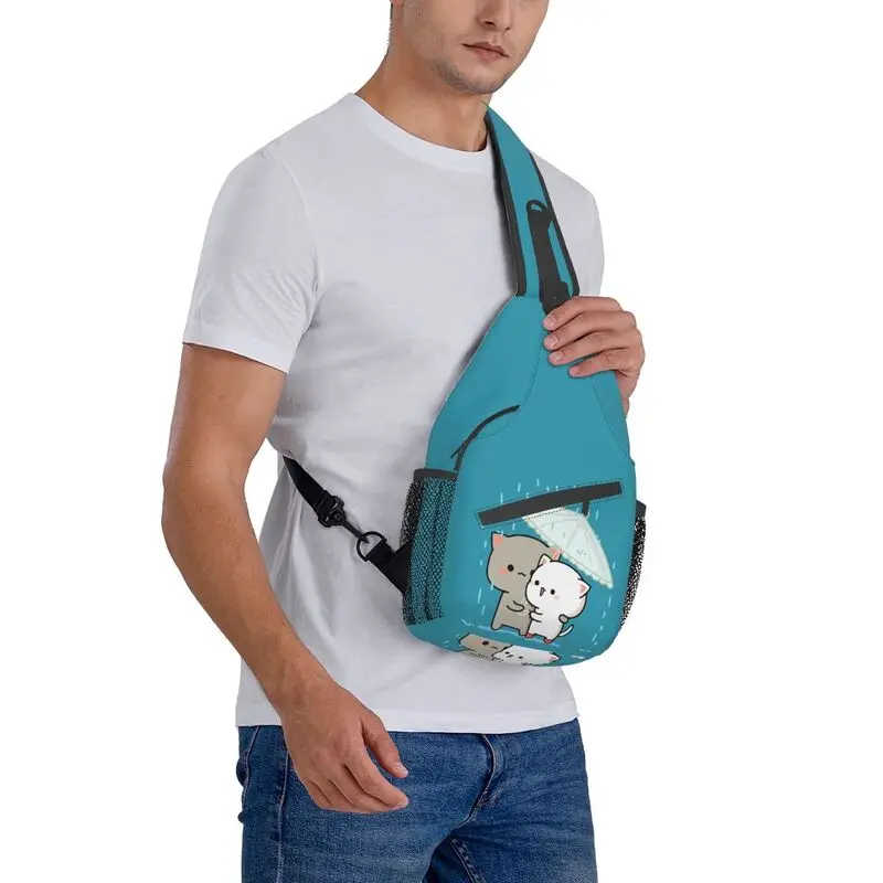 Mochila informal Mochi Cat Peach y Goma para hombre, bandolera de hombro para ciclismo, Camping