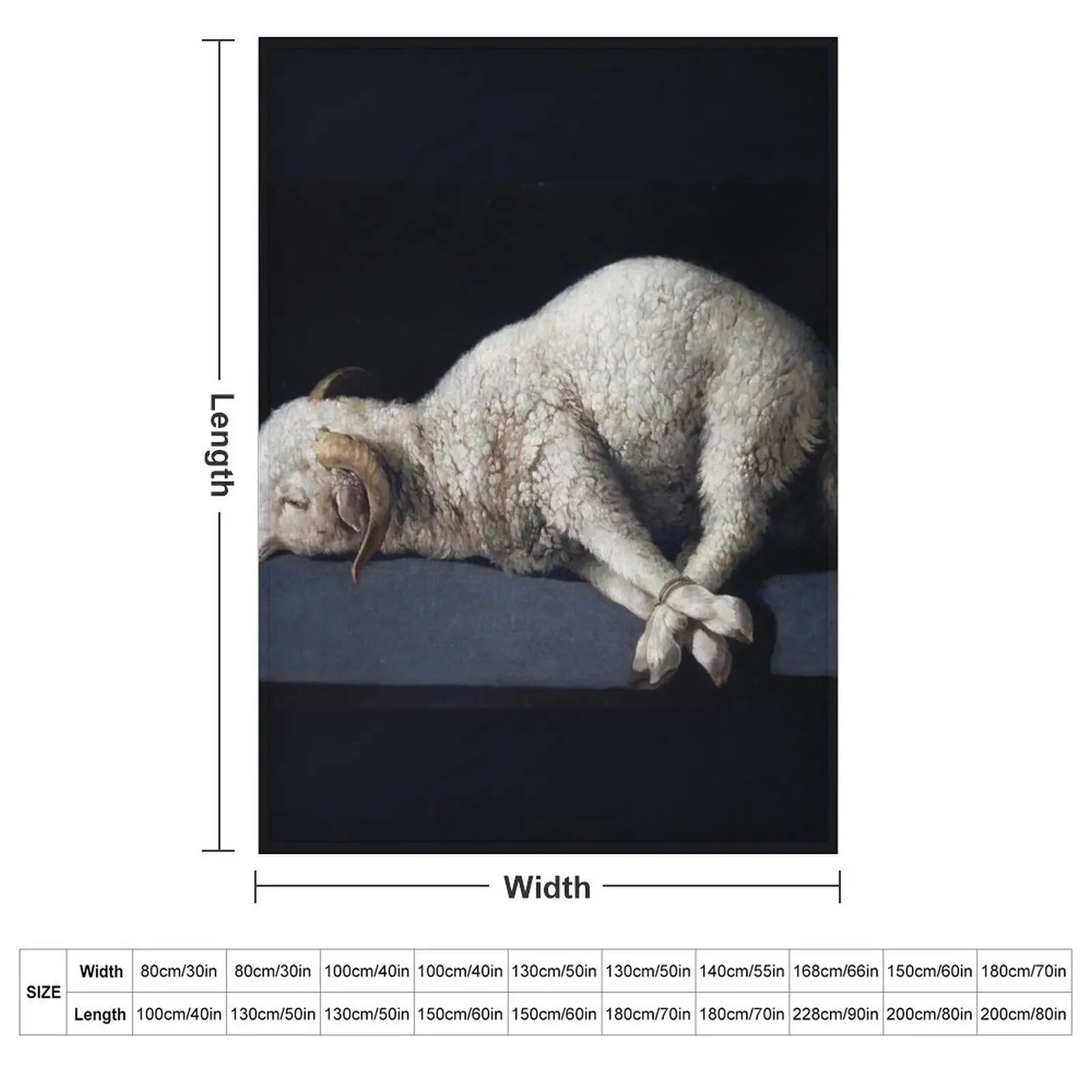 Agnus Dei Painting by Francisco de Zurbar??n Throw Blanket Camping Soft Beds Giant Sofa Multi-Purpose Blankets