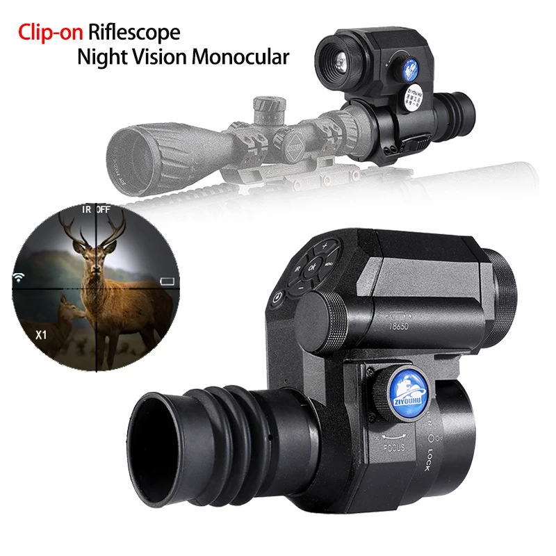 

Clip-on Riflescope Infrared Night Vision Monoculars Scope Day Night 850nm IR Digital Night Vision HD Image Photo Video Hunting