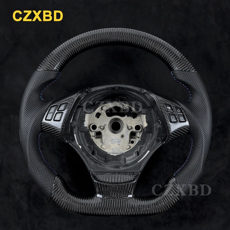 

Fit For BMW E90 E92 E93 320 330 Real Carbon Fiber Steering Wheel High Quality Leather Customized
