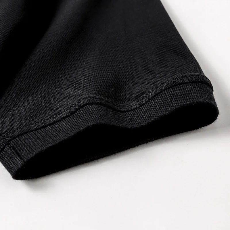 Luxury Embroidery Teddy Bear Men\'s Polo Shirt Summer Thin 100%Cotton Hip-Hop Harajuku Black Lapel Short-Sleeved Tops Male M-4XL