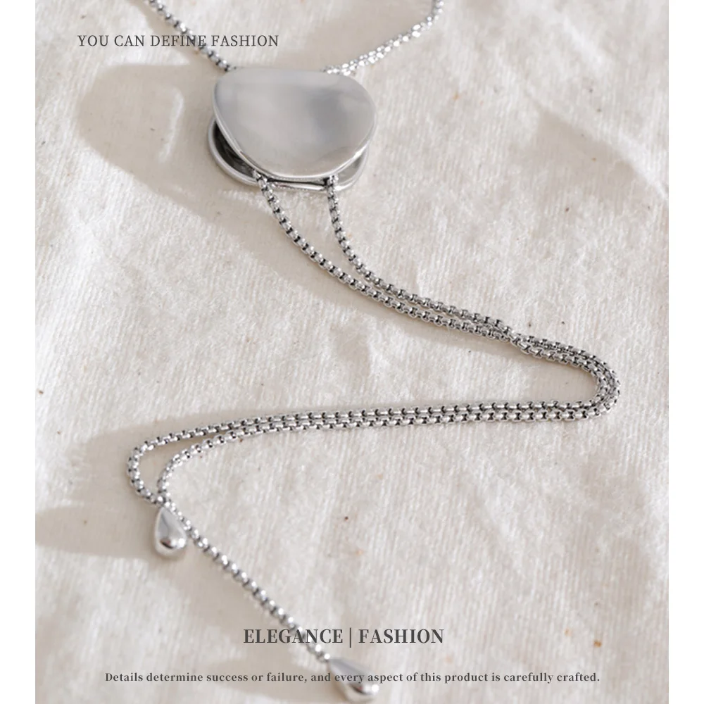 NiNice Stainless Steel Adjustable Chain Long Hanging Drop Necklace Stain Less Metal Distinctive Arrivals Jewelry Wholesale