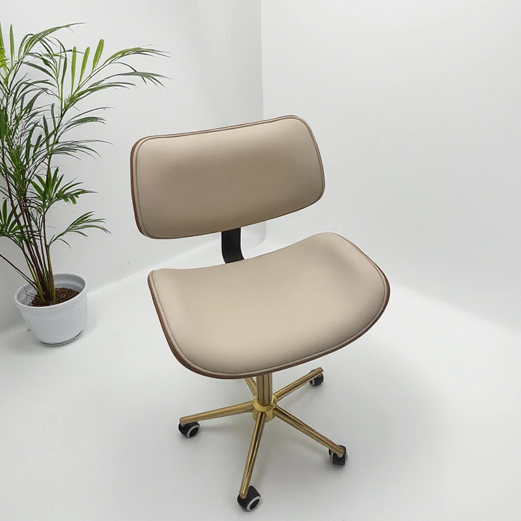 Modern Gold Base Adjustable Rotating Barber Small Stool Luxury Technician Chair Beauty Hair Salon Stool with Wheels