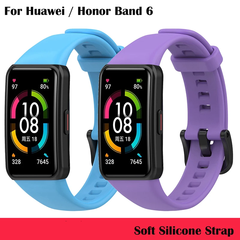 

Replacement Strap For Huawei Band 6/6 Pro Strap Silicone Sport Band SmartWatch Strap For Honor Band 6 Adjustable wristband Strap