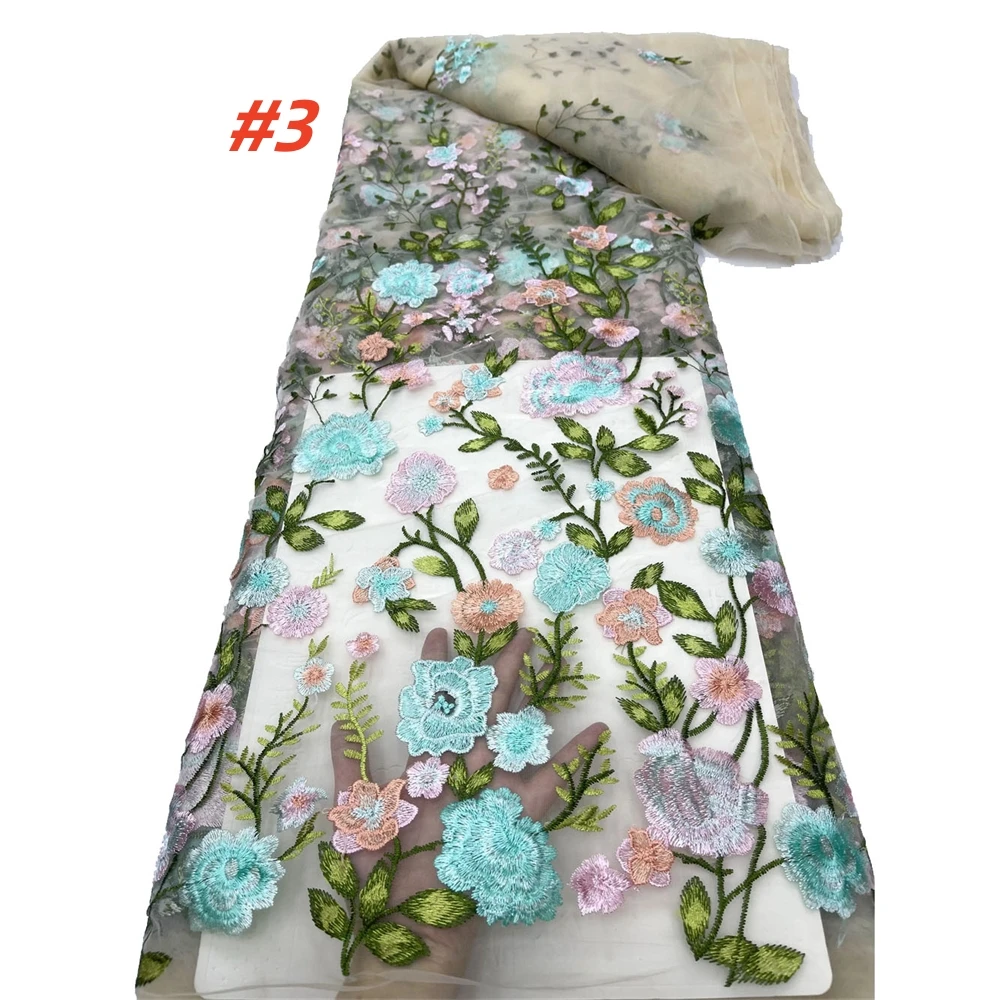 الجملة الفرنسية الفاخرة شبكة نسيج دانتيل مطرز 2025 جودة عالية النيجيري الأفريقي زهرة تول صافي الدانتيل لفساتين النساء