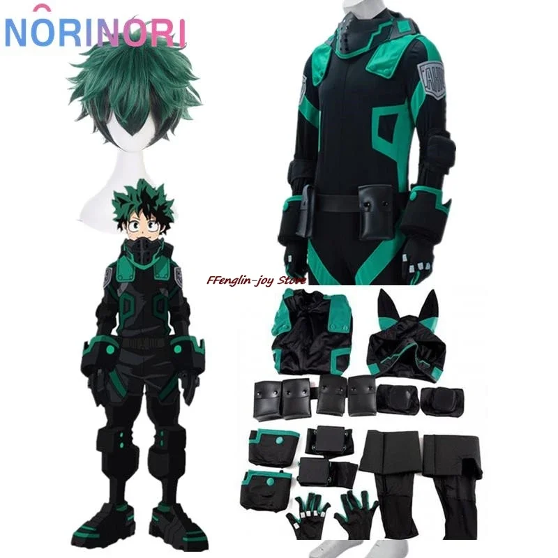 أزياء بطلي الأكاديمية أبطال العالم مهمة Boku No Hero Academia Izuku Midoriya Deku أزياء تنكرية بدلة معركة خضراء