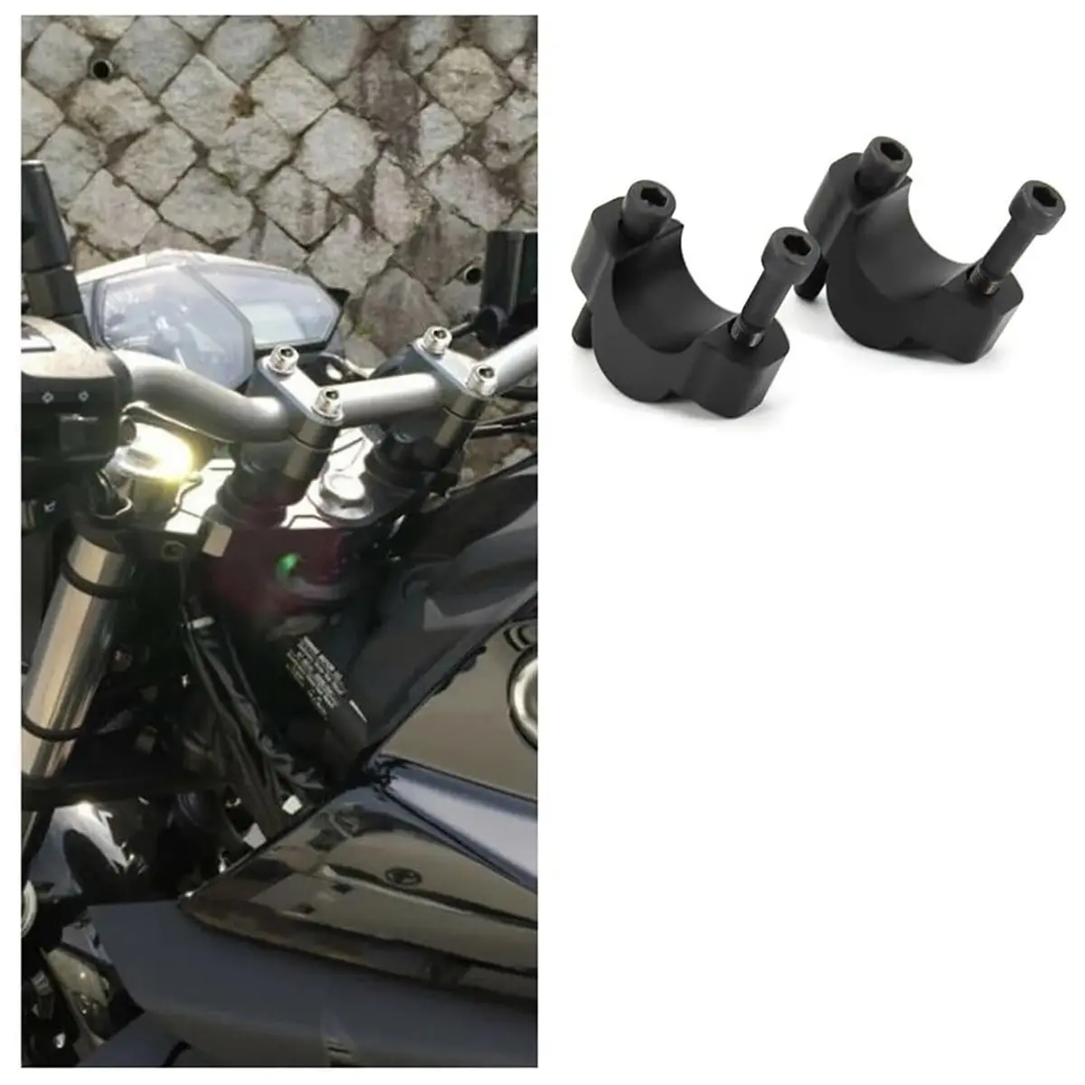 B09A Motorcycle Handlebar Riser Black Handle Bar Heightening Clamp for YA&MAHA Tenere 700 XT700Z TENERE700 XT 700Z