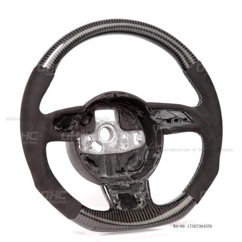 Suitable for 2010-2014 Audi A3 A4 A5 B8 suede carbon fiber smart component car steering wheel modification
