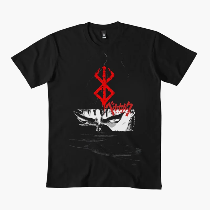 

0325 Guts Berserk Japanese Anime Gift t shirt 100% cotton print clothing Swordsman Manga Graphic Tee Y2K clothes Large size Tops