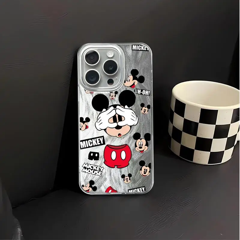 Disney Mickey Minnie Mouse Luxe Hoesje Voor Apple Iphone 15 11 13 14 Pro Max 12 15 7 8 Plus X Xs Xr Veren Garen Telefoonhoes