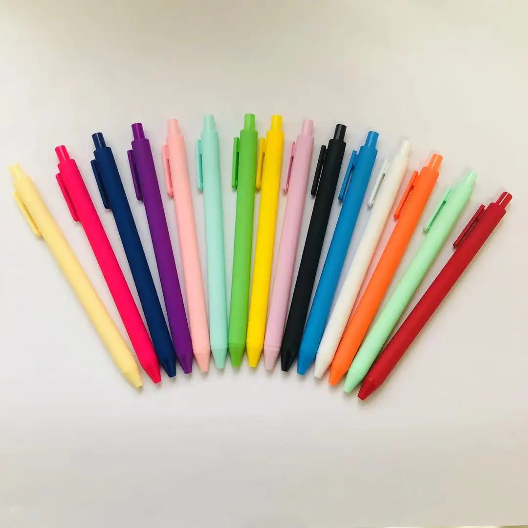 

Wholesale hot sales promotion candy colour plastic ballpoint pen brand custom logo