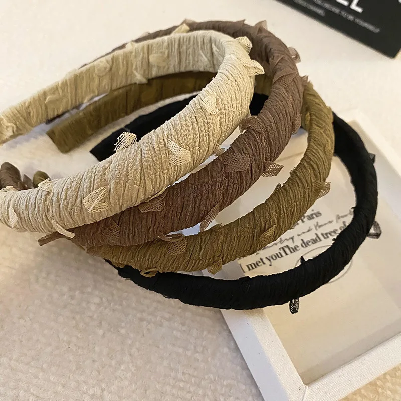 Korean Style Women Hairband Winding Mesh Cloth Headband Headwear Simple Fashion Hair Hoop