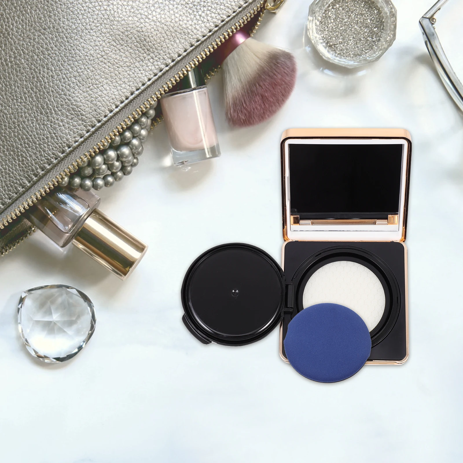 

Empty Powder Puff Box Diy Cream Liquid Foundation Cushion Compact Travel Portable Makeup Case Lightweight Durable