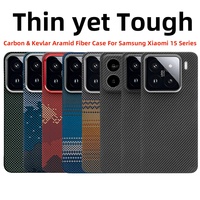 For xiaomi 15 aramid case 600d kevlar carbon fiber magsafe ultra thin hard 15 spro cover Slim light magnetic protective black