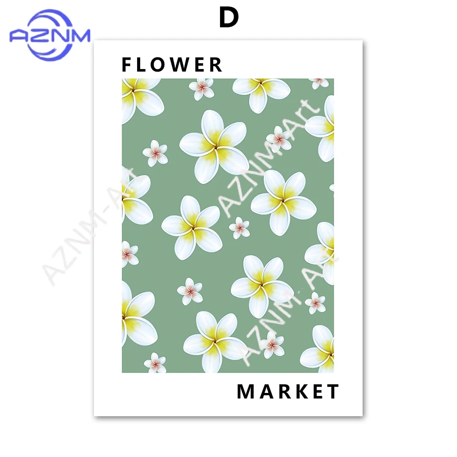 1Pc/6Pcs Abstract Light-colored Flower Market Minimalist Wall Art Canvas Painting Posters And Prints Wall For Living Room Decor