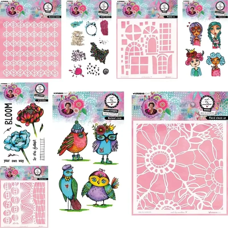 Waterlelies Freddy Nested Squares Blocks Hearts Get Well Soon Metal Cutting Die Silicone Stamp Scrapbooking Stencil Photo DIY