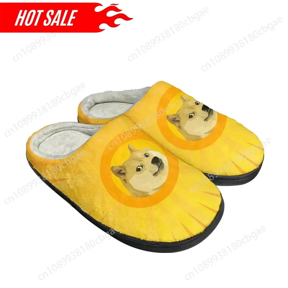 Hot Dogecoin Fashion Cool Cotton Custom Slippers Mens Womens Sandals Plush Casual Keep Warm Shoes Thermal Comfortable Slipper
