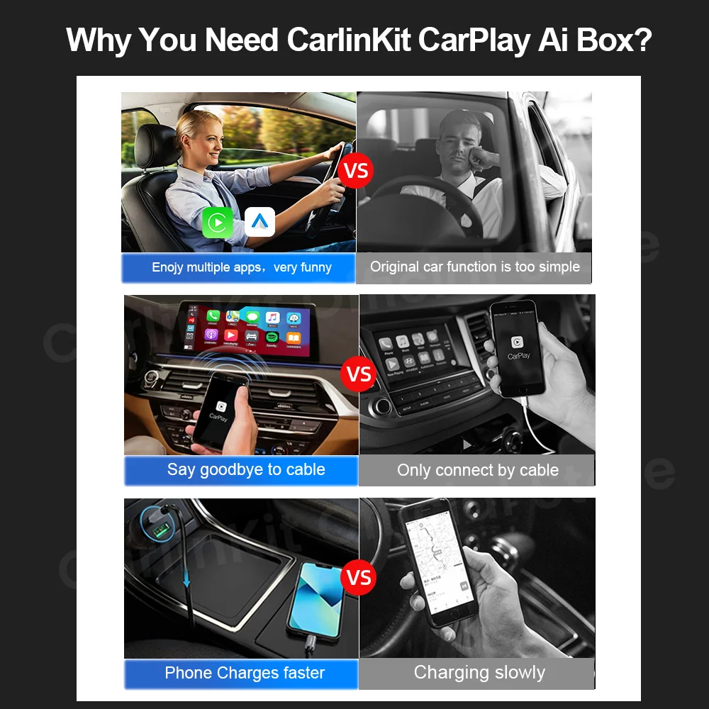 Carlinkit Carplay Ai Box Qcm6125 Android 12 Dashcam Draadloze Carplay Android Auto 5Ghz Wifi Gps 1080P Auto Ai Box 4Glte Voor Vide