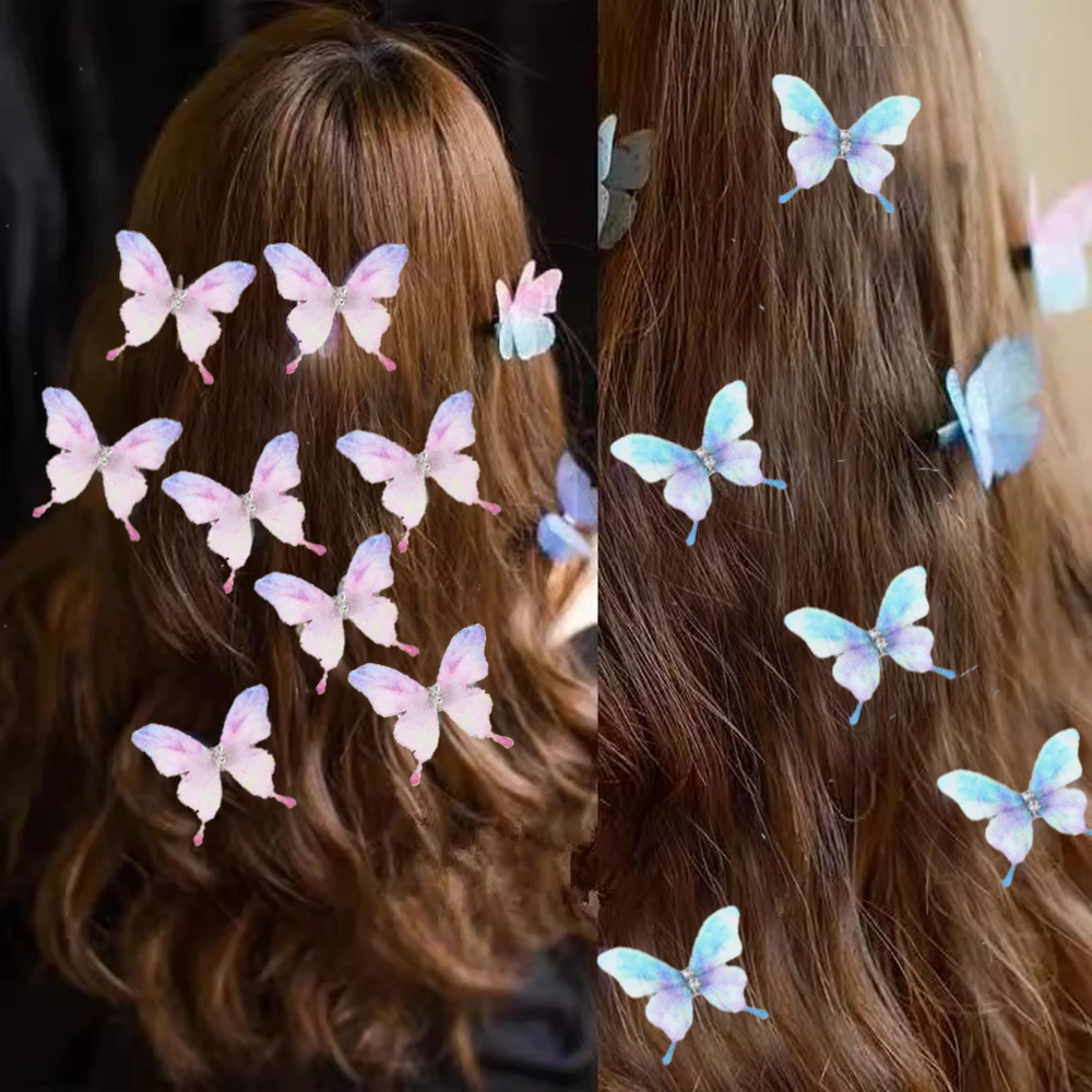 5Pcs /set Butterfly Hair Clips Girls Bridal Beach Wedding Hairpin Hairgrips For Women Holiday Photo Styling Hair Pin Clips