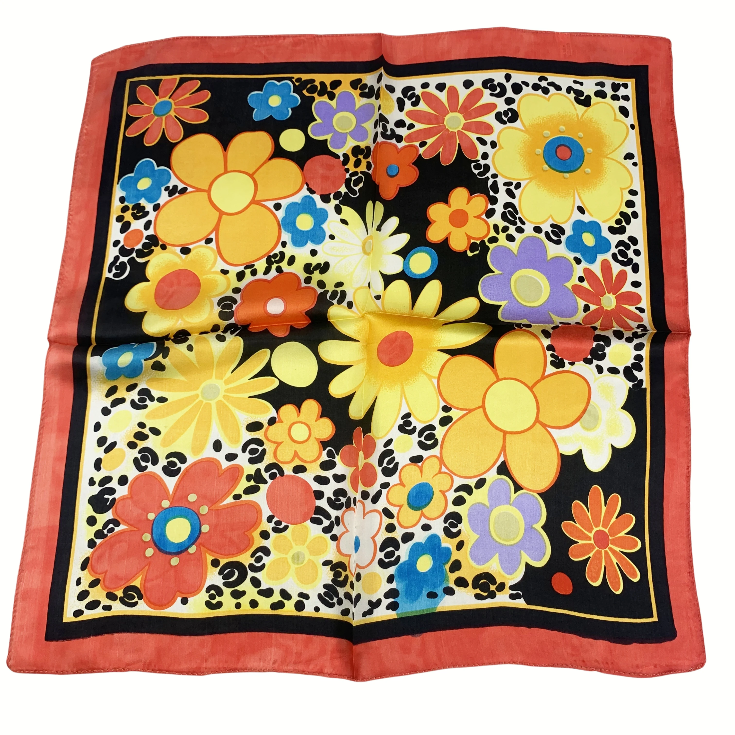 

100% silk scarf headcloth 50Cm*50Cm rose printing Neckerchief flora colorful flower