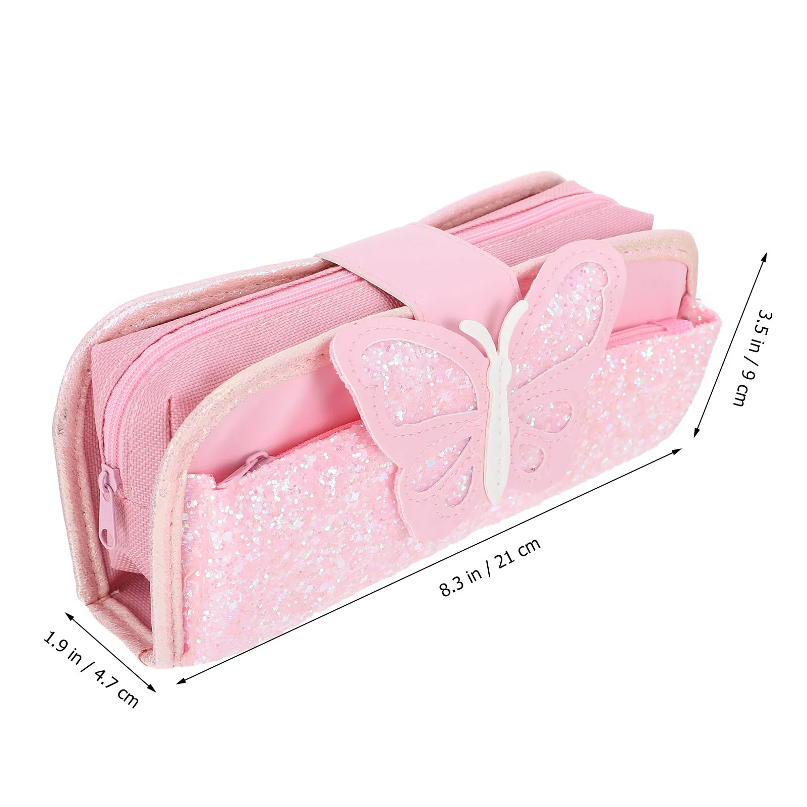 1Pcs Shiny Adorable Pencil Case Student Pencil Bag Fine Stitching Insert Storage Smooth Zipper Large Capacity School Stationery