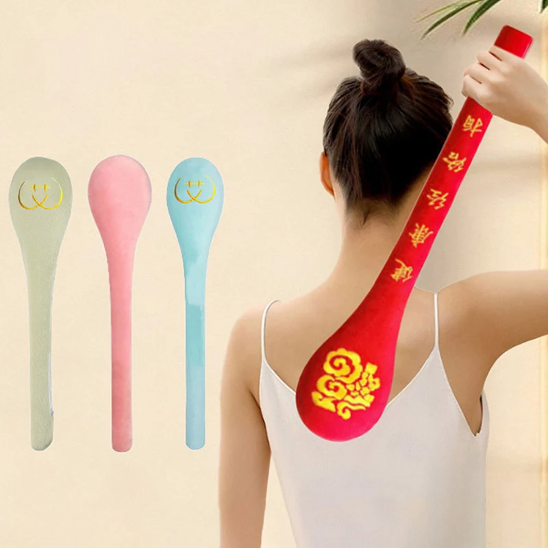 【High Elasticity Latex Velvet Massage Pat Fu Character Slap Stick Massager Back Pain Relief Portable Body Vibration Hammer】
