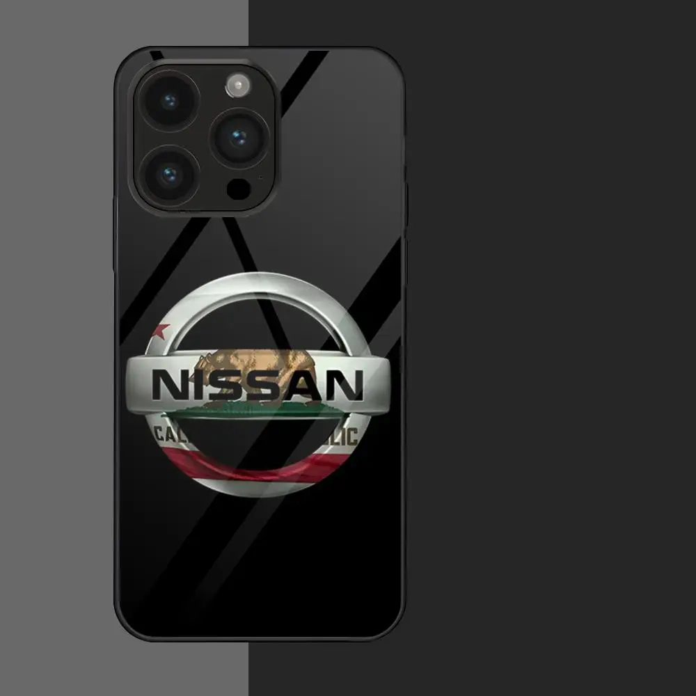 Is N-Nissans Cars Logo MAISTO Phone Case Glass Phone Case For Iphone 16 15 14 13 11 12 Pro Max Xr X Xs 8 7 Plus