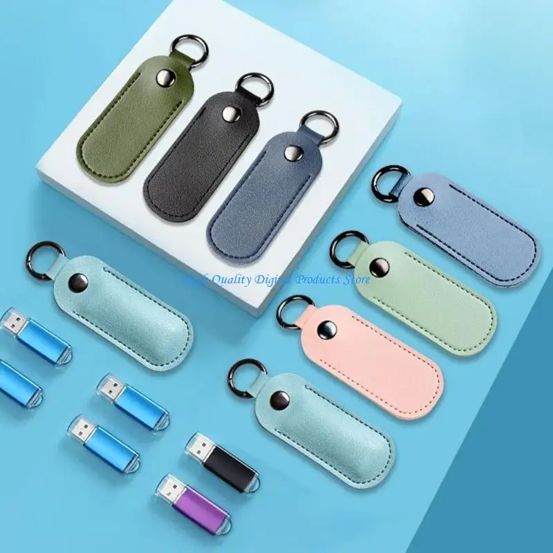 U2JE Microfiber Leather USB -держатель флэш -накопитель безопасный защитный корпус с ключом